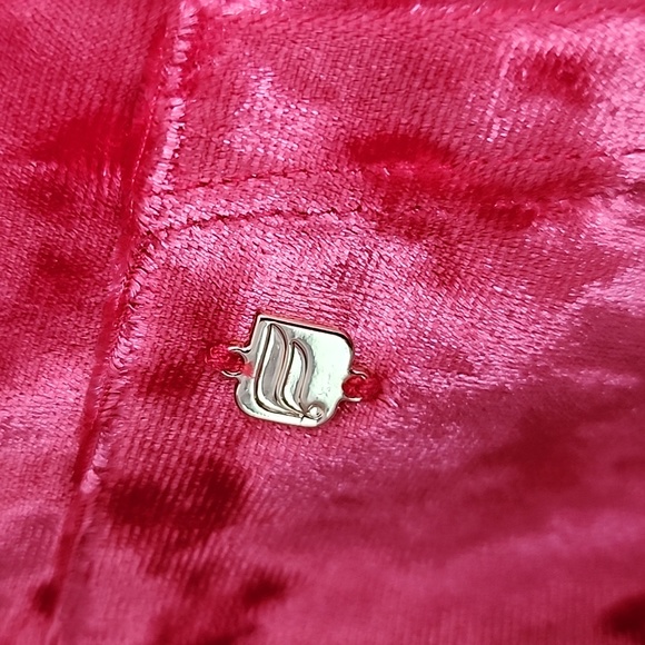 Fabletics Strawberry Red Crushed Velour Zip Up Hoodie - Picture 2 of 5